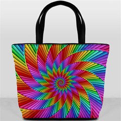 Psychedelic Rainbow Spiral Bucket Bag from ArtsNow.com Back