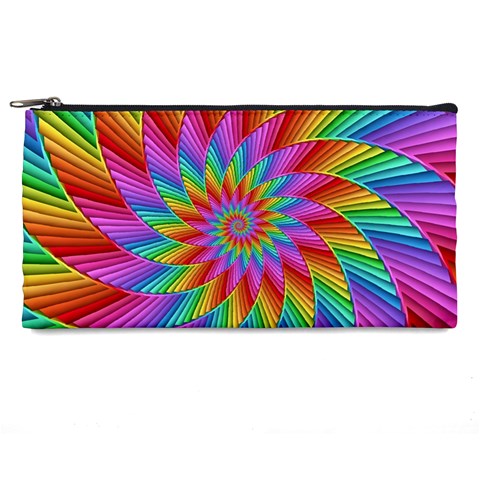 Psychedelic Rainbow Spiral Pencil Case from ArtsNow.com Front