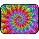 Psychedelic Rainbow Spiral Double Sided Fleece Blanket (Mini)