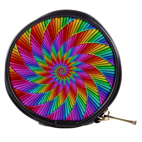 Psychedelic Rainbow Spiral Mini Makeup Bag from ArtsNow.com Front