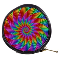 Psychedelic Rainbow Spiral Mini Makeup Bag from ArtsNow.com Front