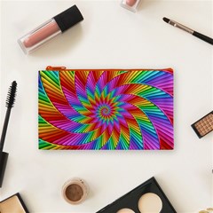 Psychedelic Rainbow Spiral Cosmetic Bag (Small) from ArtsNow.com Front