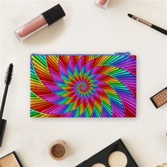 Psychedelic Rainbow Spiral Cosmetic Bag (Small) from ArtsNow.com Back