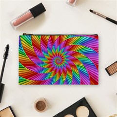 Psychedelic Rainbow Spiral Cosmetic Bag (Medium) from ArtsNow.com Front