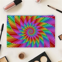 Psychedelic Rainbow Spiral Cosmetic Bag (Large) from ArtsNow.com Back