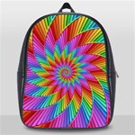 Psychedelic Rainbow Spiral School Bag (Large)