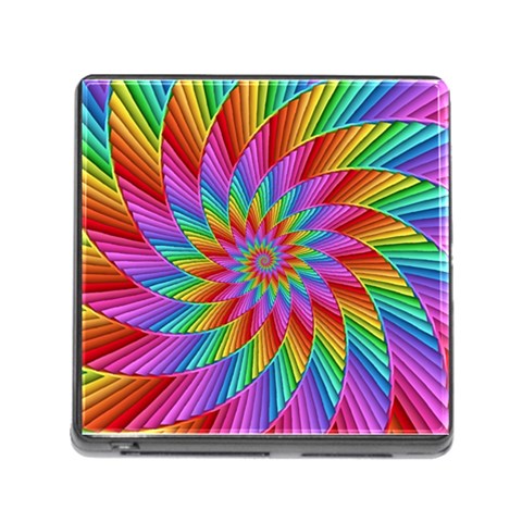 Psychedelic Rainbow Spiral Memory Card Reader (Square) from ArtsNow.com Front