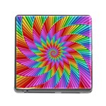 Psychedelic Rainbow Spiral Memory Card Reader (Square)