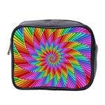 Psychedelic Rainbow Spiral Mini Toiletries Bag (Two Sides)