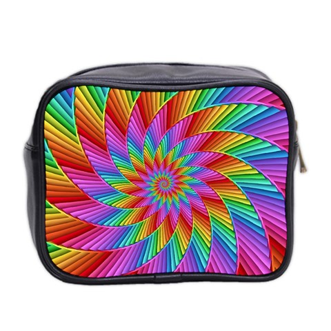 Psychedelic Rainbow Spiral Mini Toiletries Bag (Two Sides) from ArtsNow.com Back