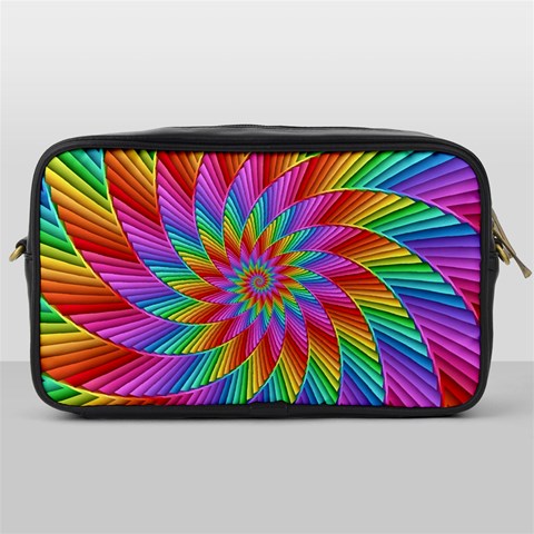 Psychedelic Rainbow Spiral Toiletries Bag (One Side) from ArtsNow.com Front