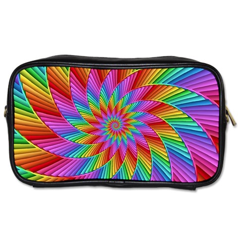 Psychedelic Rainbow Spiral Toiletries Bag (Two Sides) from ArtsNow.com Front