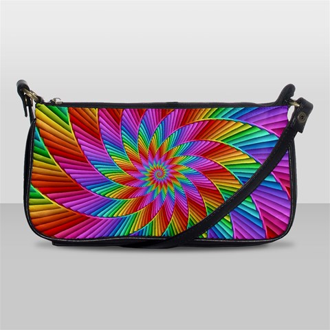 Psychedelic Rainbow Spiral Shoulder Clutch Bag from ArtsNow.com Front