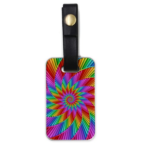 Psychedelic Rainbow Spiral Luggage Tag (one side) from ArtsNow.com Front