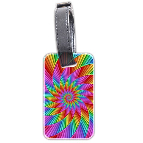 Psychedelic Rainbow Spiral Luggage Tag (two sides) from ArtsNow.com Front