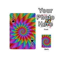 Psychedelic Rainbow Spiral Playing Cards 54 (Mini) from ArtsNow.com Front - Spade2