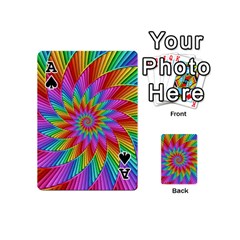 Ace Psychedelic Rainbow Spiral Playing Cards 54 (Mini) from ArtsNow.com Front - SpadeA