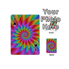 Psychedelic Rainbow Spiral Playing Cards 54 (Mini) from ArtsNow.com Front - Spade4