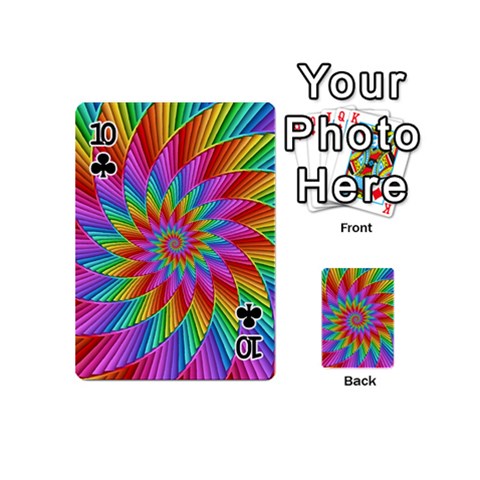 Psychedelic Rainbow Spiral Playing Cards 54 (Mini) from ArtsNow.com Front - Club10