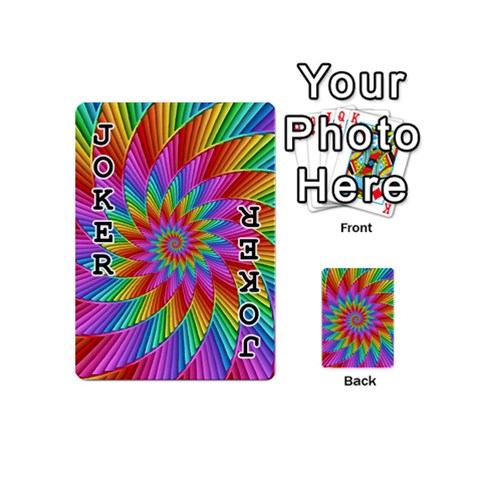 Psychedelic Rainbow Spiral Playing Cards 54 (Mini) from ArtsNow.com Front - Joker1