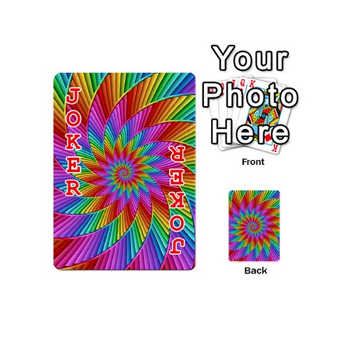 Psychedelic Rainbow Spiral Playing Cards 54 (Mini) from ArtsNow.com Front - Joker2