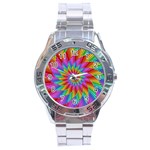 Psychedelic Rainbow Spiral Stainless Steel Analogue Watch