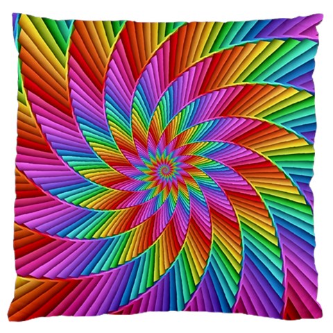 Psychedelic Rainbow Spiral Large Cushion Case (One Side) from ArtsNow.com Front