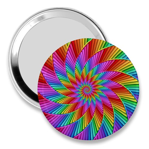 Psychedelic Rainbow Spiral 3  Handbag Mirror from ArtsNow.com Front