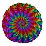 Psychedelic Rainbow Spiral Large 18  Premium Round Cushion 