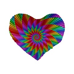 Psychedelic Rainbow Spiral Standard 16  Premium Heart Shape Cushion  from ArtsNow.com Front