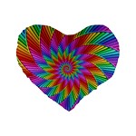 Psychedelic Rainbow Spiral Standard 16  Premium Heart Shape Cushion 