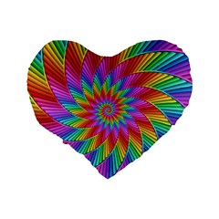 Psychedelic Rainbow Spiral Standard 16  Premium Heart Shape Cushion  from ArtsNow.com Back