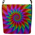 Psychedelic Rainbow Spiral Flap Closure Messenger Bag (S)