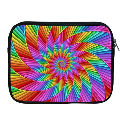 Psychedelic Rainbow Spiral Apple iPad 2/3/4 Zipper Case from ArtsNow.com Front