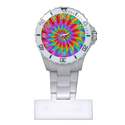 Psychedelic Rainbow Spiral Plastic Nurses Watch from ArtsNow.com Front