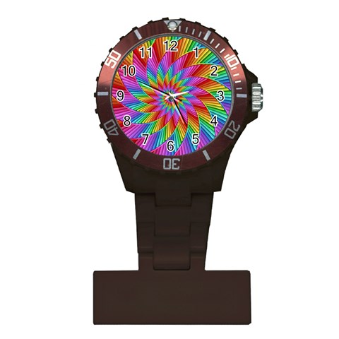 Psychedelic Rainbow Spiral Plastic Nurses Watch from ArtsNow.com Front