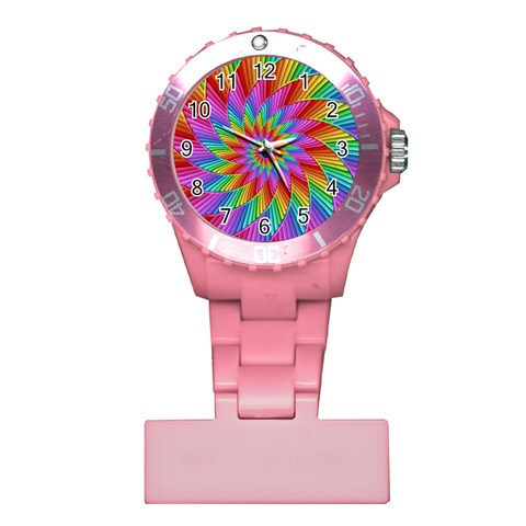 Psychedelic Rainbow Spiral Plastic Nurses Watch from ArtsNow.com Front