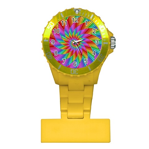 Psychedelic Rainbow Spiral Plastic Nurses Watch from ArtsNow.com Front