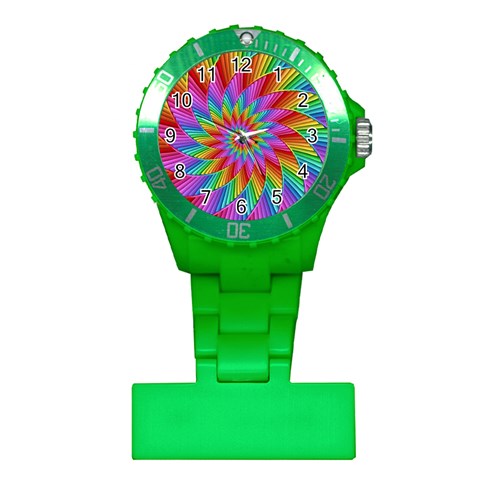 Psychedelic Rainbow Spiral Plastic Nurses Watch from ArtsNow.com Front