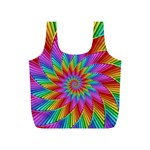 Psychedelic Rainbow Spiral Full Print Recycle Bag (S)