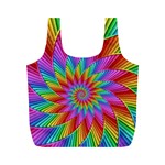 Psychedelic Rainbow Spiral Full Print Recycle Bag (M)