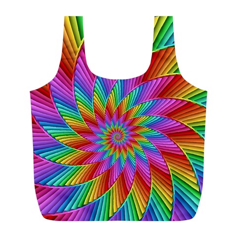 Psychedelic Rainbow Spiral Full Print Recycle Bag (L) from ArtsNow.com Front