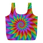 Psychedelic Rainbow Spiral Full Print Recycle Bag (L)