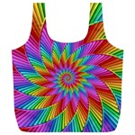 Psychedelic Rainbow Spiral Full Print Recycle Bag (XL)