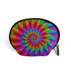 Psychedelic Rainbow Spiral Accessory Pouch (Small) from ArtsNow.com Front