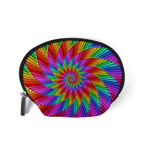 Psychedelic Rainbow Spiral Accessory Pouch (Small) from ArtsNow.com Back