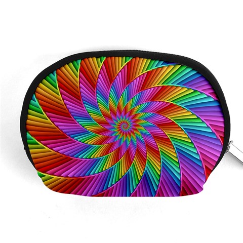 Psychedelic Rainbow Spiral Accessory Pouch (Medium) from ArtsNow.com Front