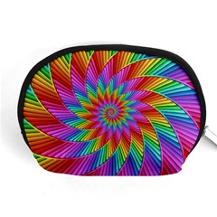 Psychedelic Rainbow Spiral Accessory Pouch (Medium) from ArtsNow.com Front