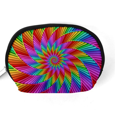 Psychedelic Rainbow Spiral Accessory Pouch (Medium) from ArtsNow.com Back