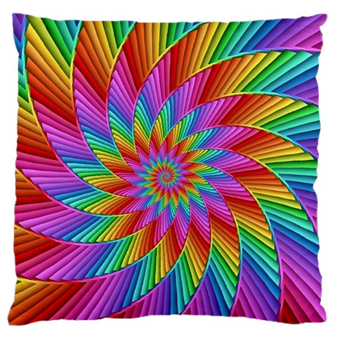 Psychedelic Rainbow Spiral Standard Flano Cushion Case (One Side) from ArtsNow.com Front